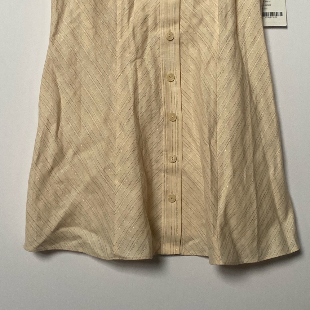 Worth - Cream Button-Up Top 100% Linen - Picture 2 of 9